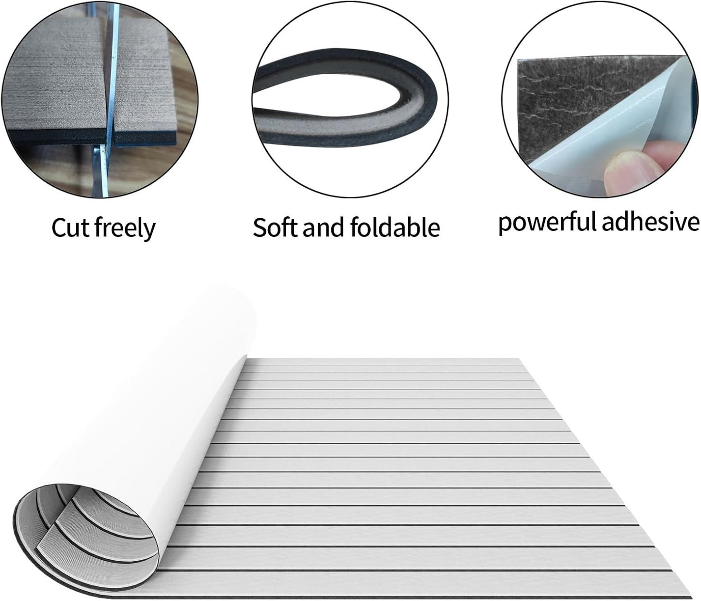 Standard EVA Marine Deck Mat – Non-Slip Boat Floor Mat, Easy to Cut and Install