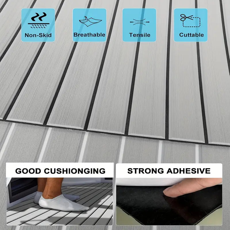 High-quality light grey EVA Marine floor, self-adhesive anti-slip pad