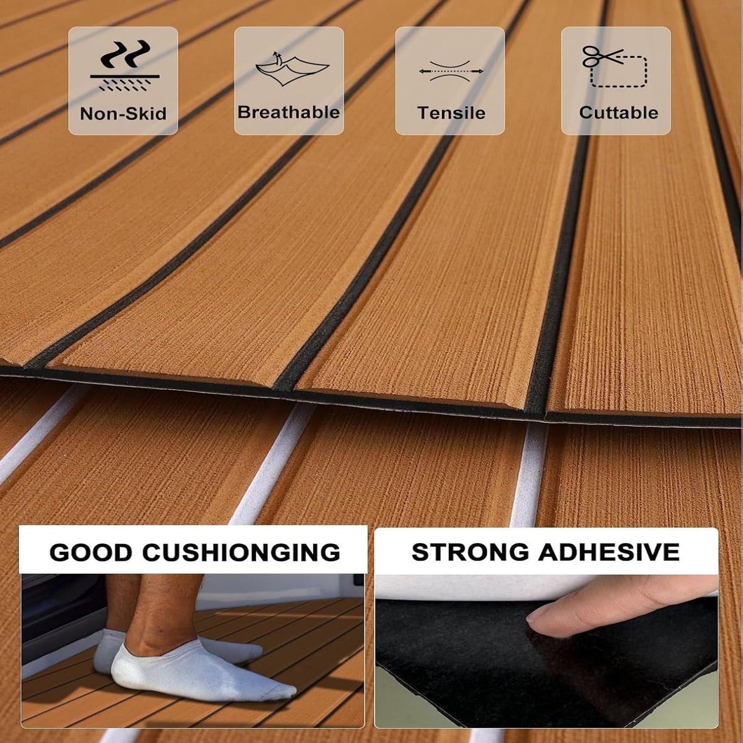 Double-layer EVA Non-slip Boat Mat – Dual-color Marine Foam Sheet for Wet Environments