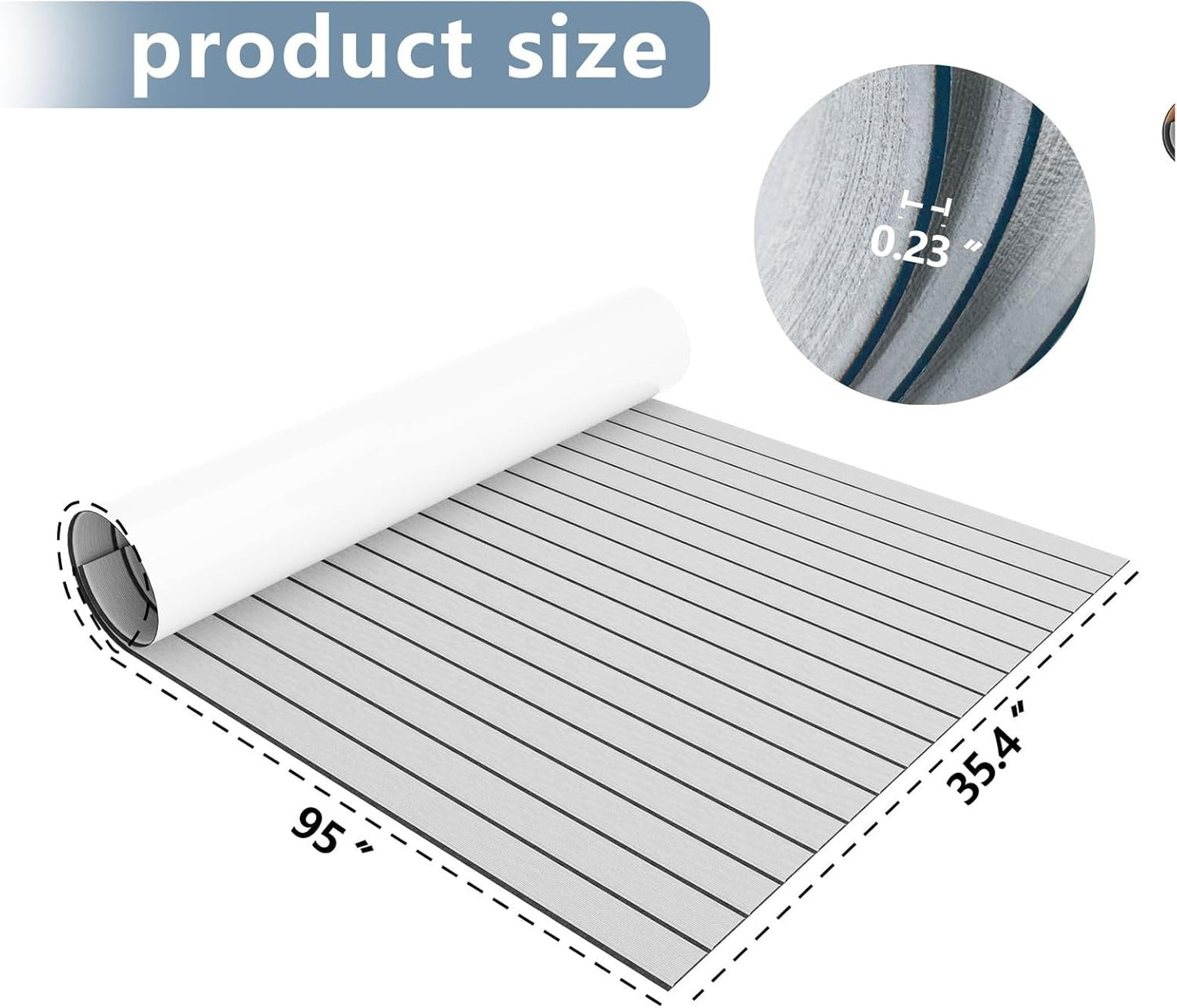 Standard EVA Marine Deck Mat – Non-Slip Boat Floor Mat, Easy to Cut and Install