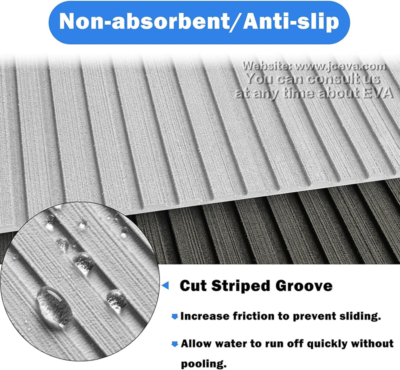 Gray/White EVA Marine Deck Mat – Durable EVA Boat Flooring for Yachts and Boats