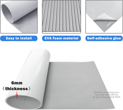 Gray/White EVA Marine Deck Mat – Durable EVA Boat Flooring for Yachts and Boats