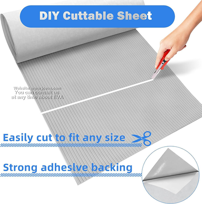 Gray/White EVA Marine Deck Mat – Durable EVA Boat Flooring for Yachts and Boats