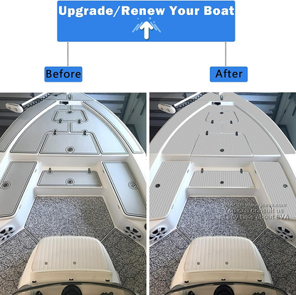 Gray/White EVA Marine Deck Mat – Durable EVA Boat Flooring for Yachts and Boats
