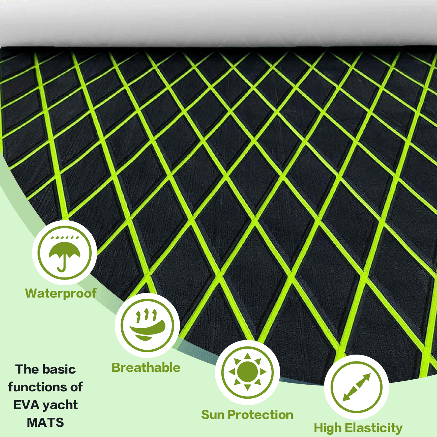 Anti-Slip Grip Comfort Non-Fading UV Protection EVA Foam Decking Material