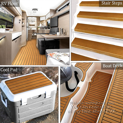 Faux Teak EVA Yacht Mat – Non-Slip EVA Foam Decking Pad for Boats, Yachts, and Marine Flooring