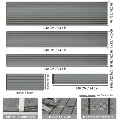 Self-Adhesive EVA Boat Mat – Customizable EVA Foam Mat with Strong Marine Adhesive Backing